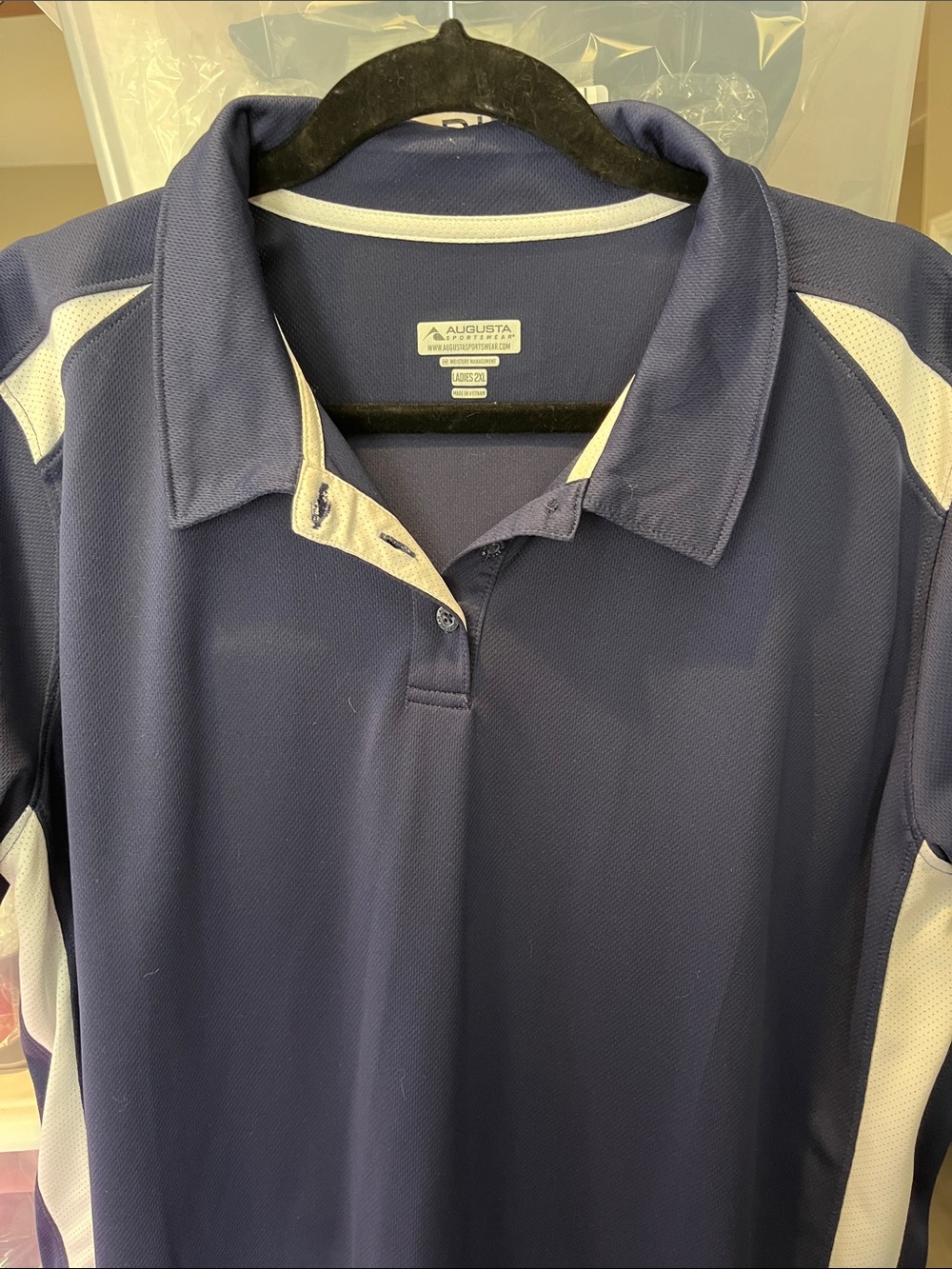 Augusta Sportswear Navy and White Women’s Performance Polo - Picture 3 of 6
